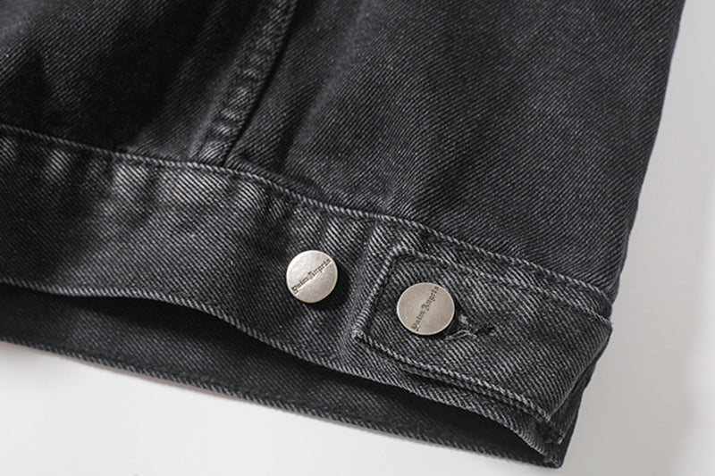 Palm Angels Washed Denim Trucker Jacket 'Grey'
