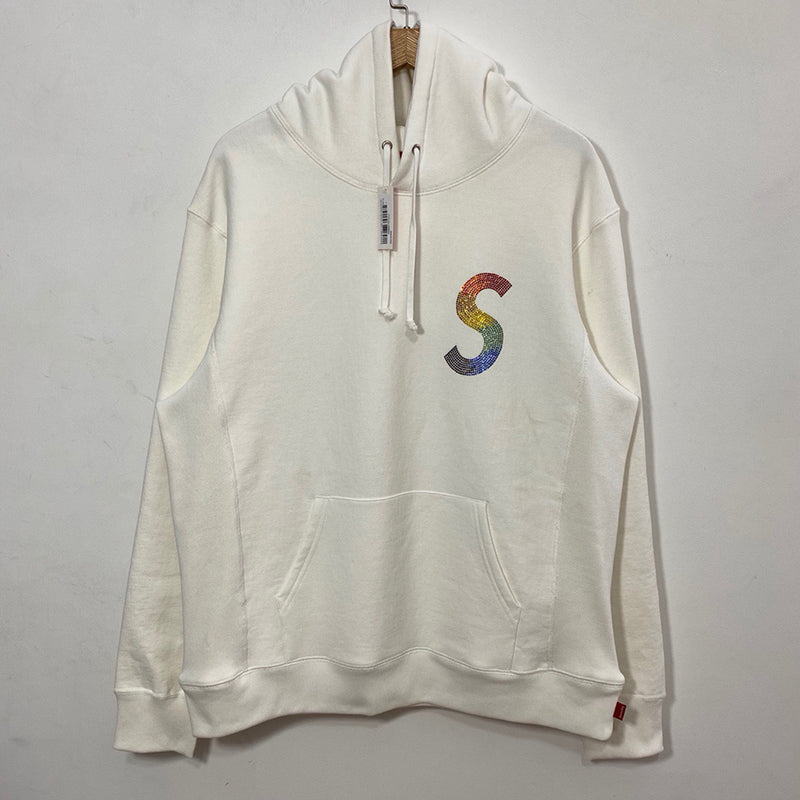 Supreme Swarovski S Logo Hooded Sweatshirt White