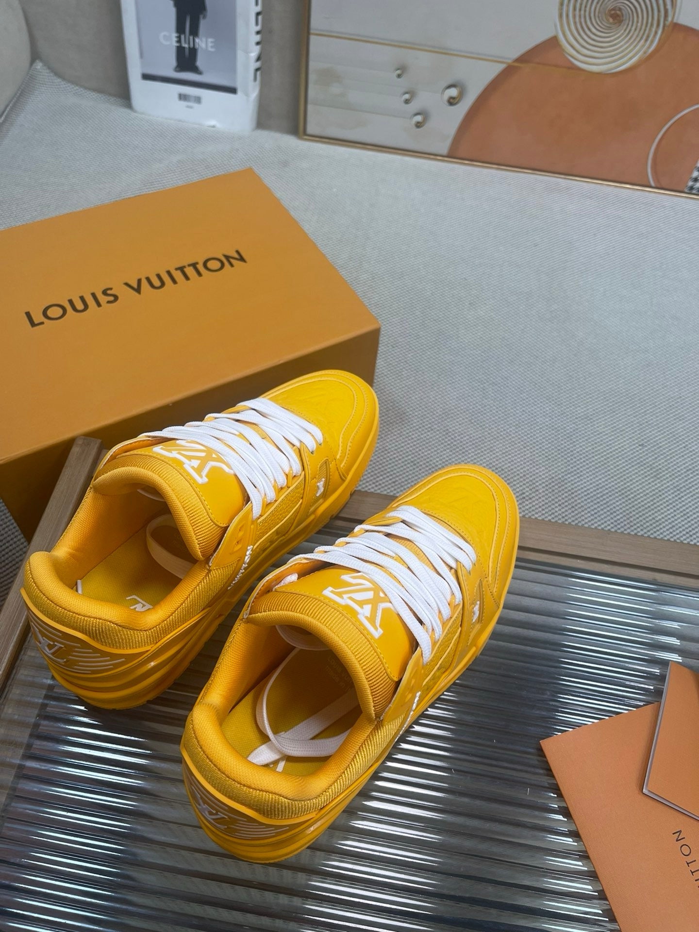 LV Trainers Yellow Embossed Monogram