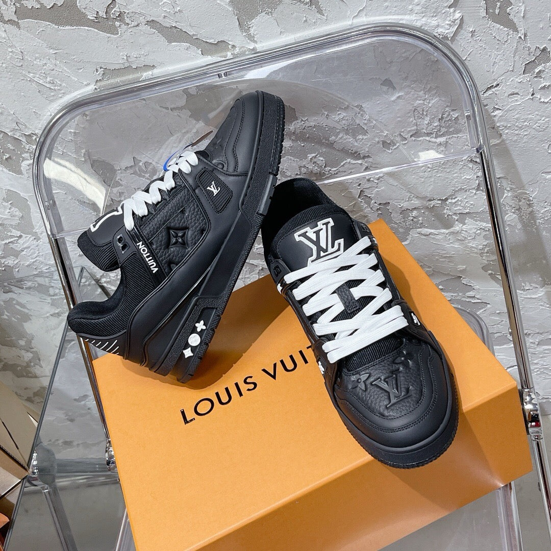 LV Trainers Black Embossed Monogram