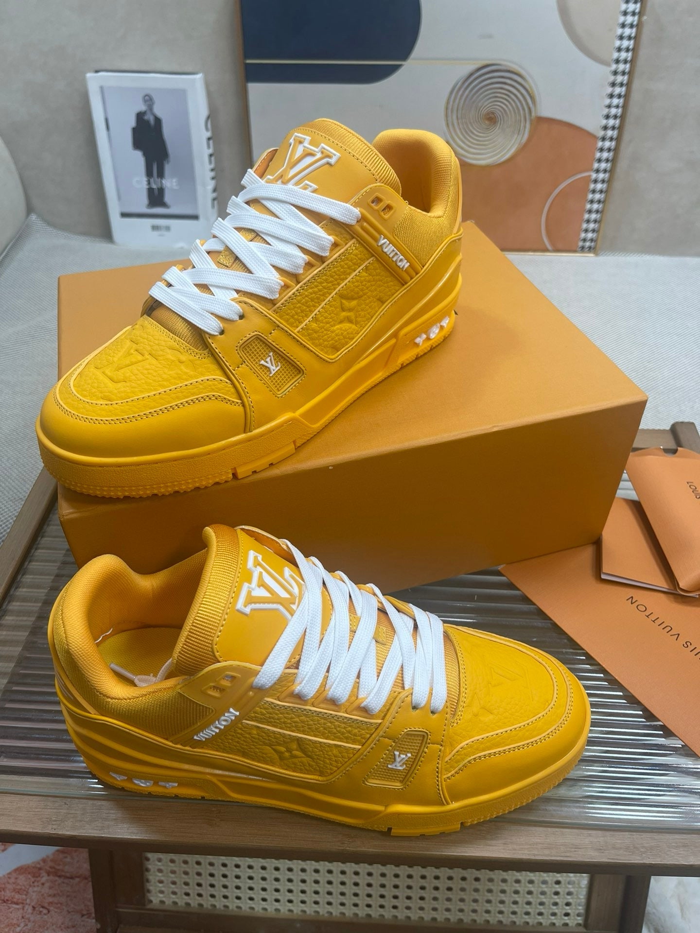 LV Trainers Yellow Embossed Monogram