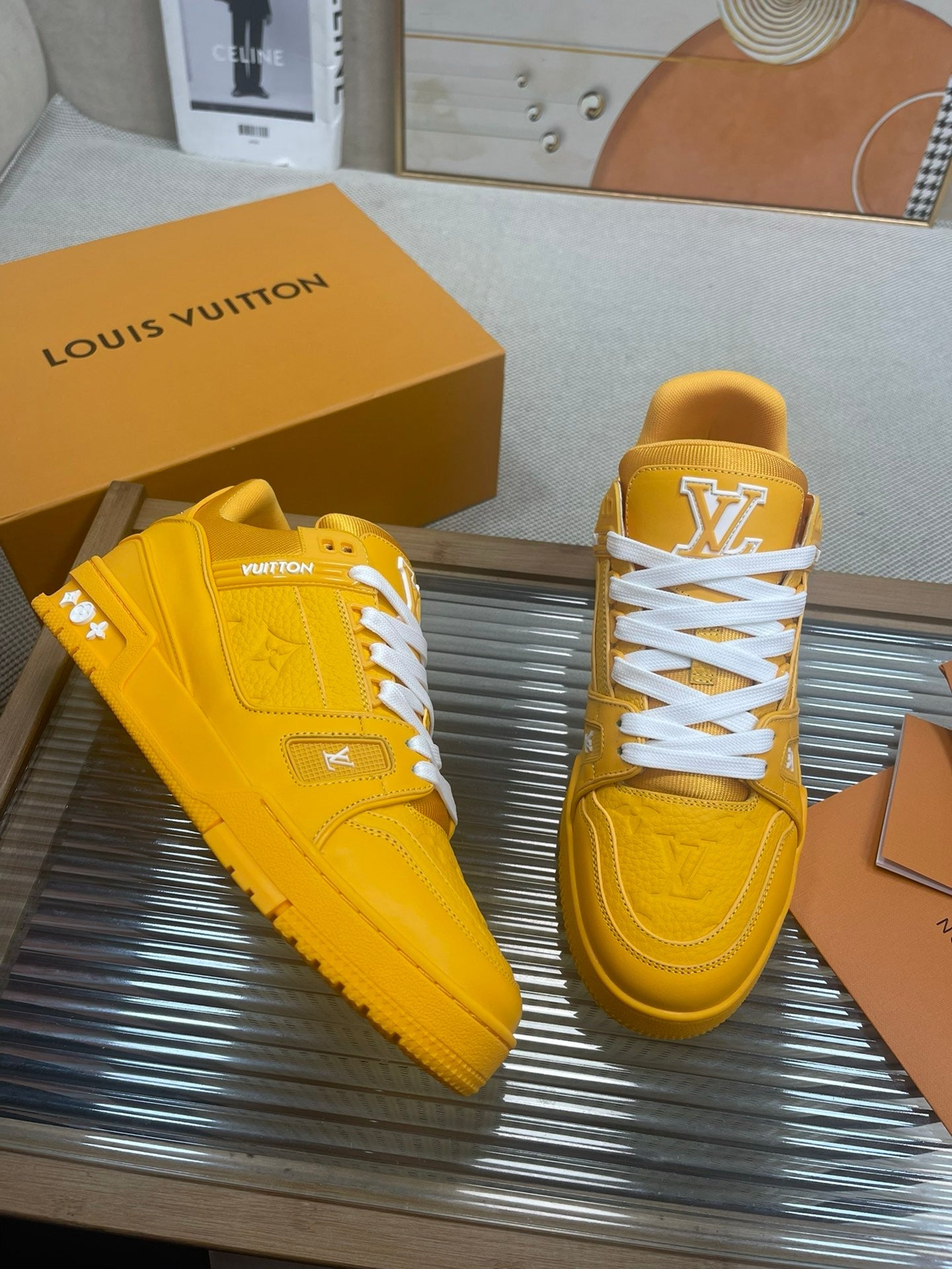 LV Trainers Yellow Embossed Monogram