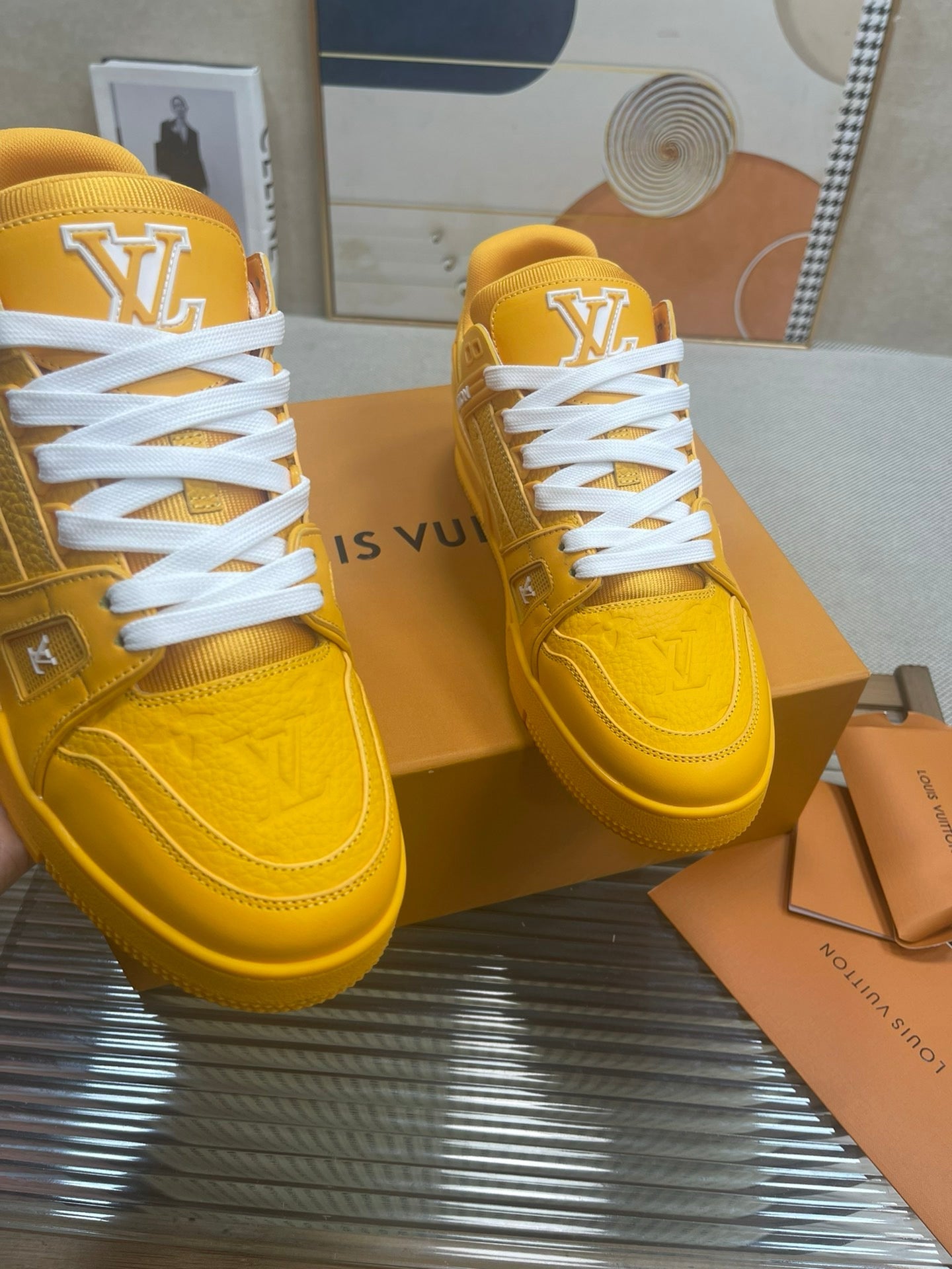 LV Trainers Yellow Embossed Monogram