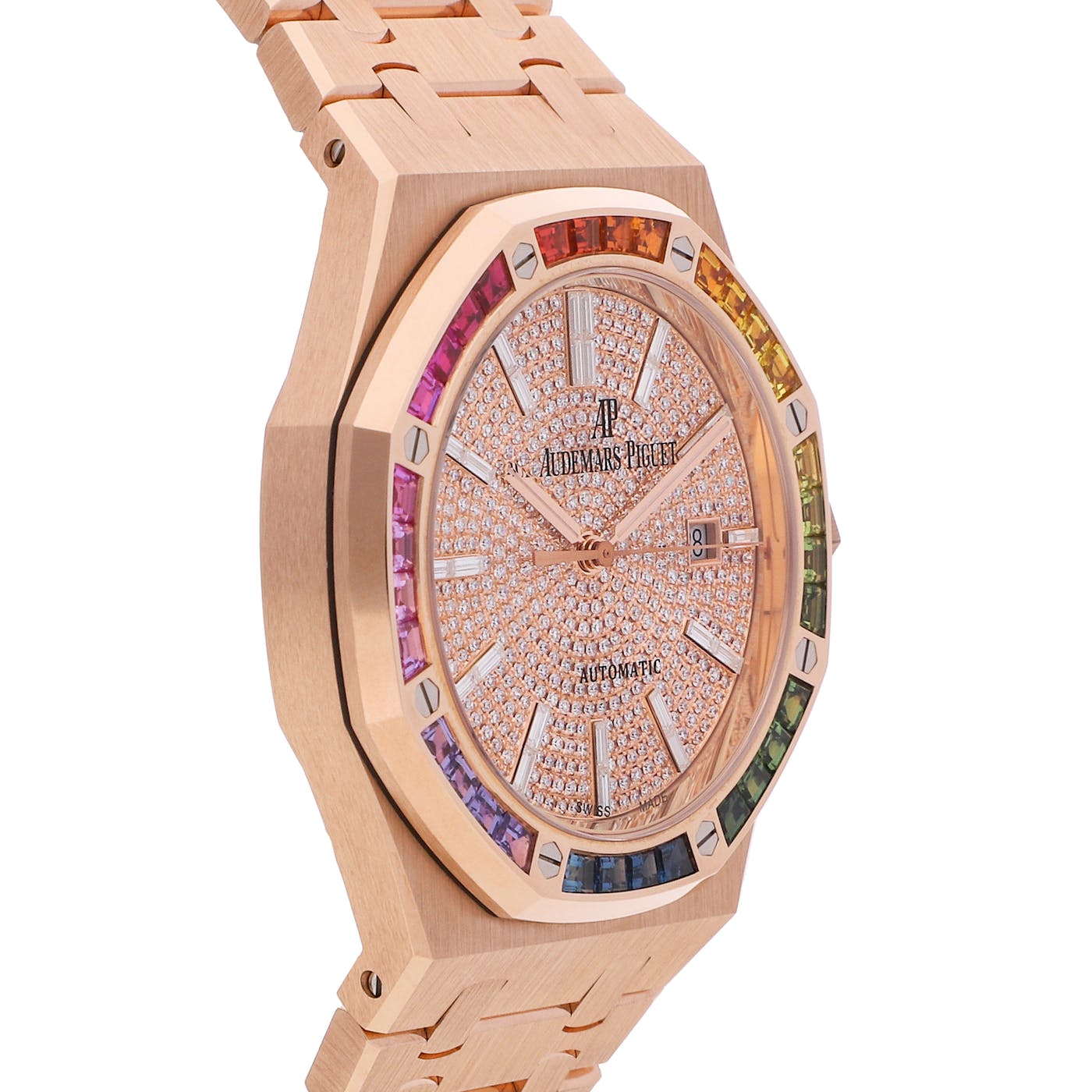 Audemars Piguet Royal Oak Rose Gold Rainbow Bezel 15413OR