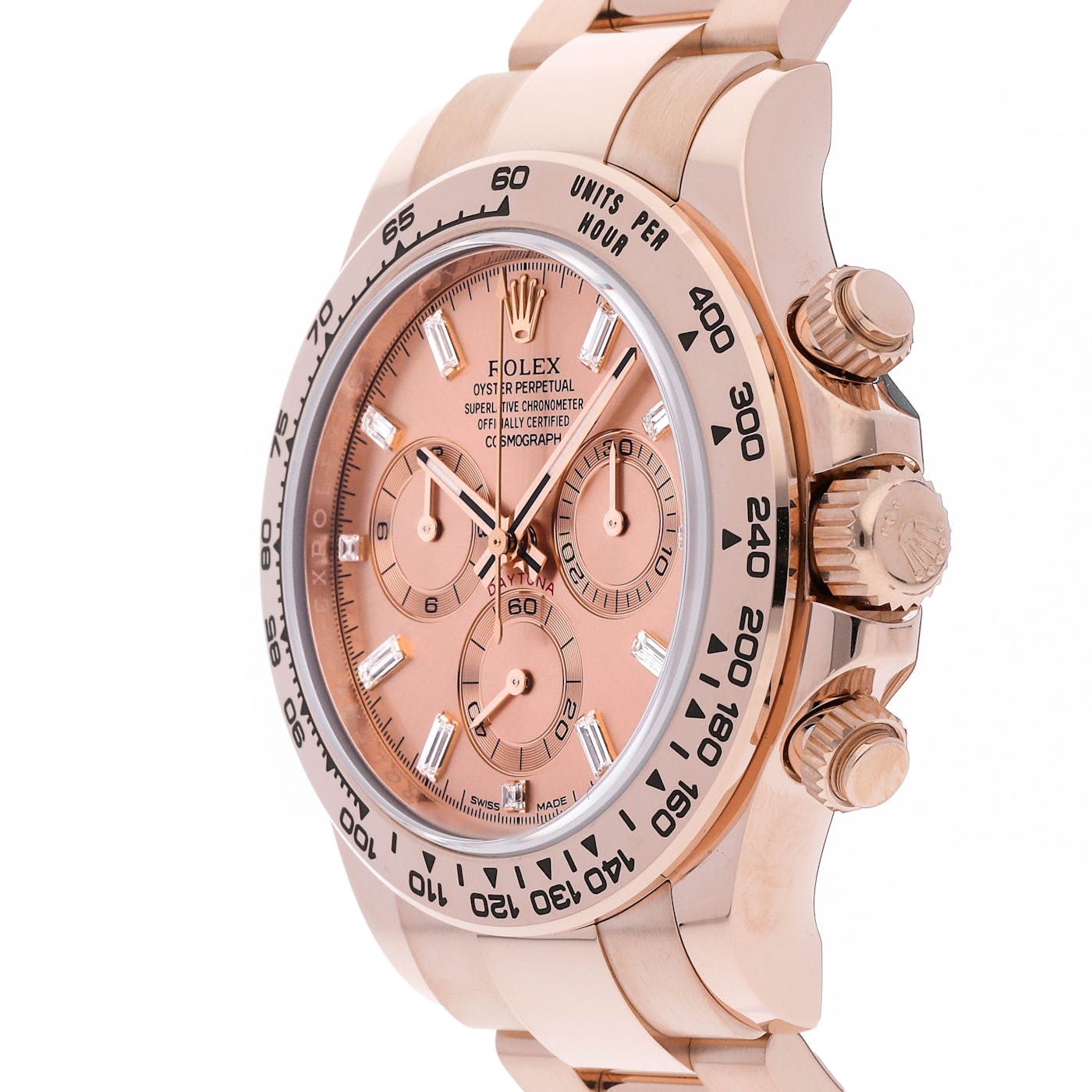 Rolex Daytona Rose Gold 116505 Pink Baguette Dial