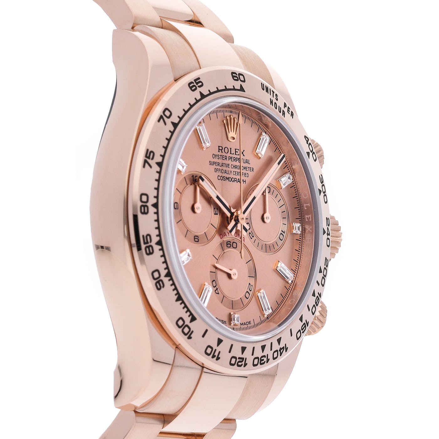 Rolex Daytona Rose Gold 116505 Pink Baguette Dial