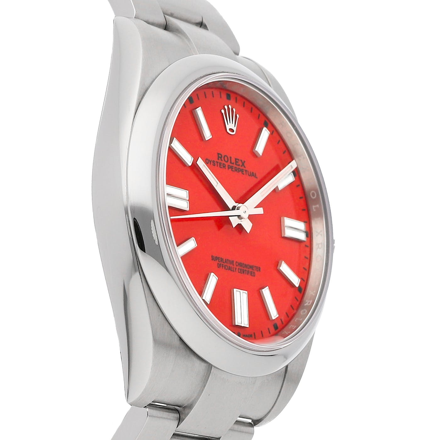 Rolex Oyster Perpetual Stainless Steel 41mm 124300 Coral DIal