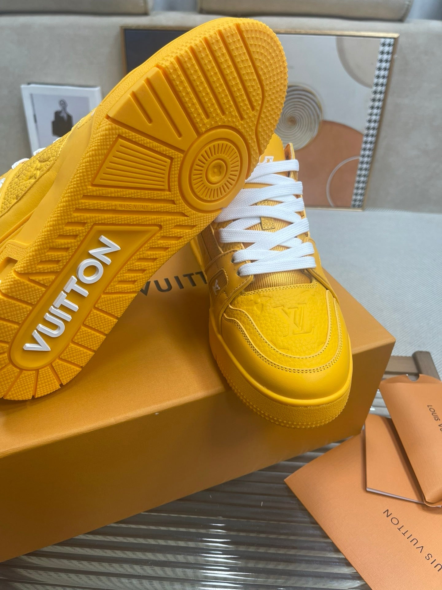 LV Trainers Yellow Embossed Monogram