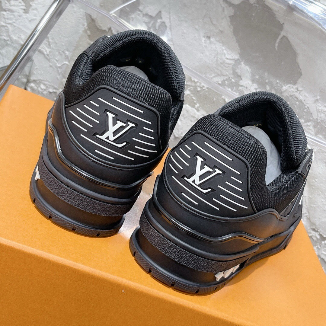 LV Trainers Black Embossed Monogram