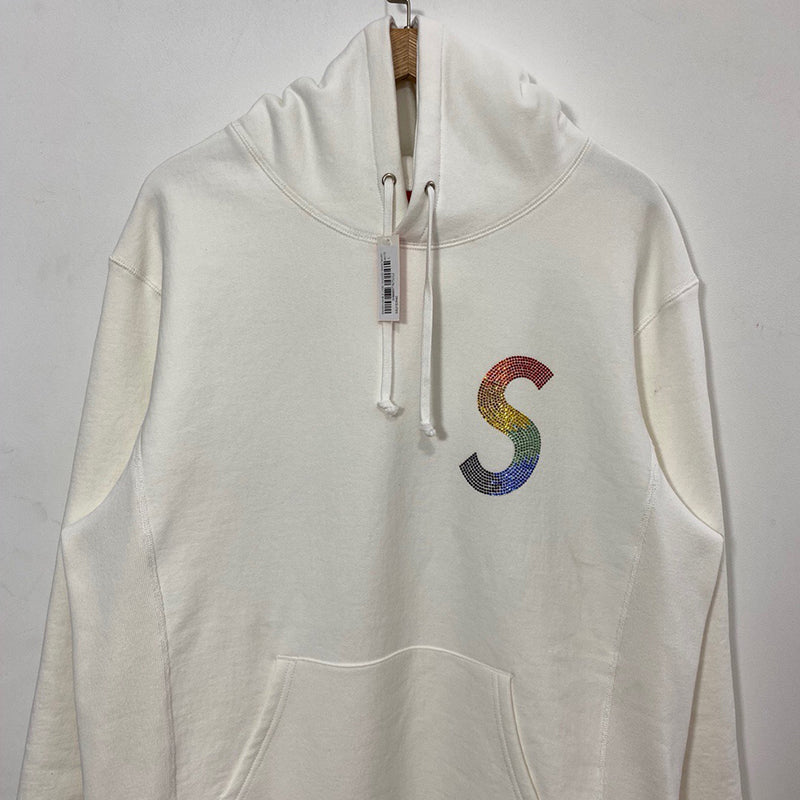 Supreme Swarovski S Logo Hooded Sweatshirt White