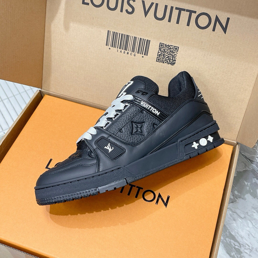 LV Trainers Black Embossed Monogram