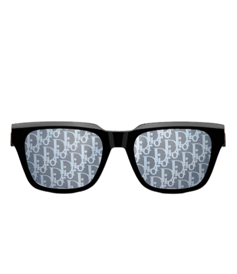 DIORB23 S11 - Black Rectangular Sunglasses