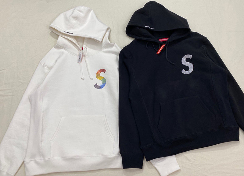 Supreme Swarovski S Logo Hooded Sweatshirt White