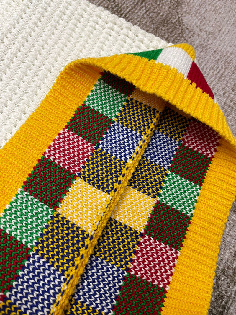 CASABLANCA Faux Crochet Short White/Yellow
