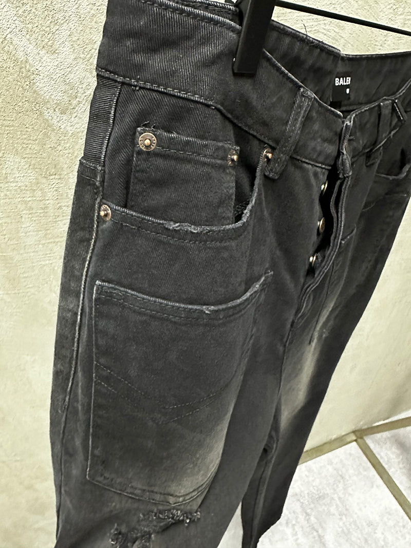 Balenciaga Patched Pockets baggy Jeans in Black