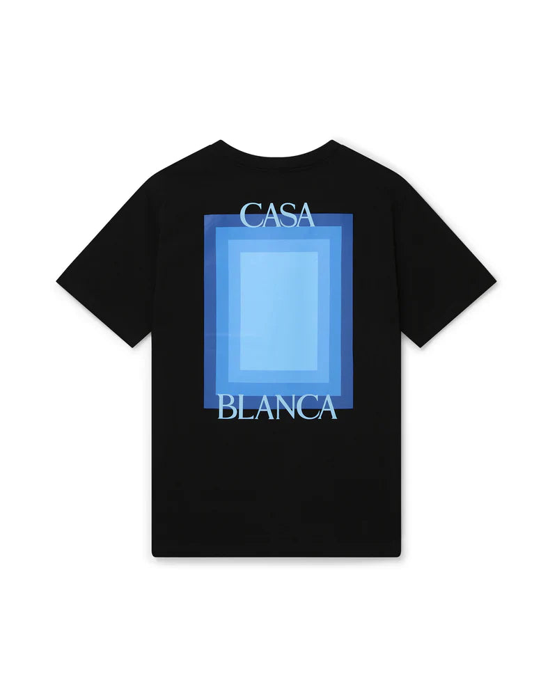 CASABLANCA Gradient Stacked Logo T-Shirt Black