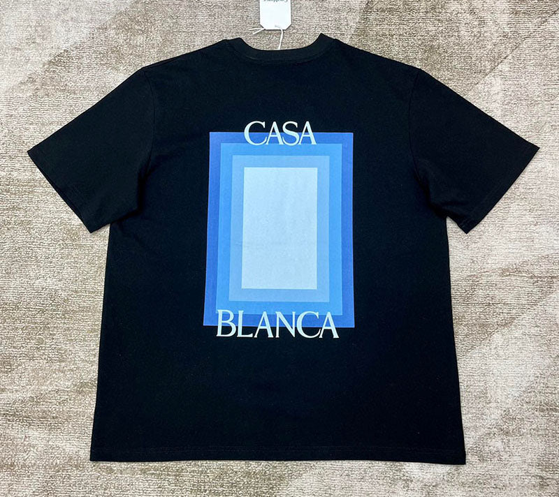 CASABLANCA Gradient Stacked Logo T-Shirt Black