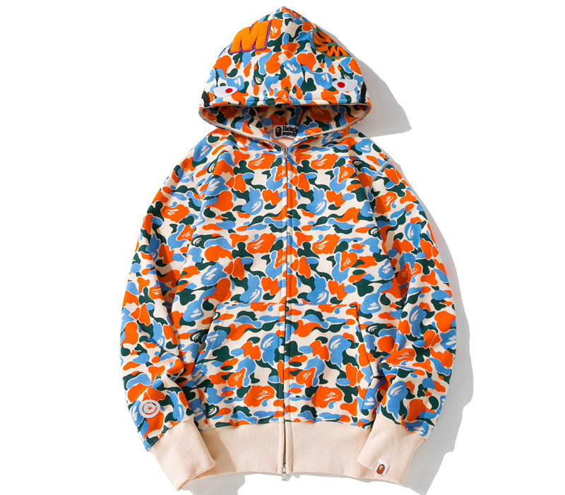 BAPE X MASTER & DYNAMIC FRIENDS & FAMILY CAMO SHARK HOODIE