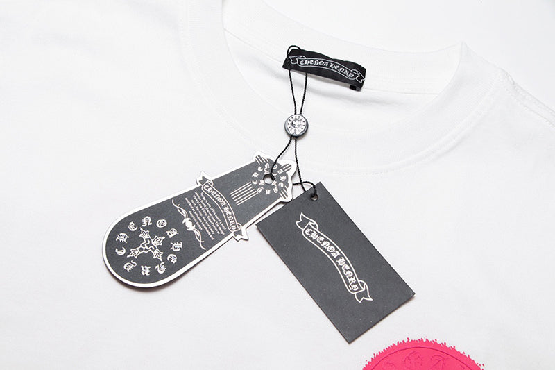 Chrome Hearts - Pink Horseshoe T-shirt White