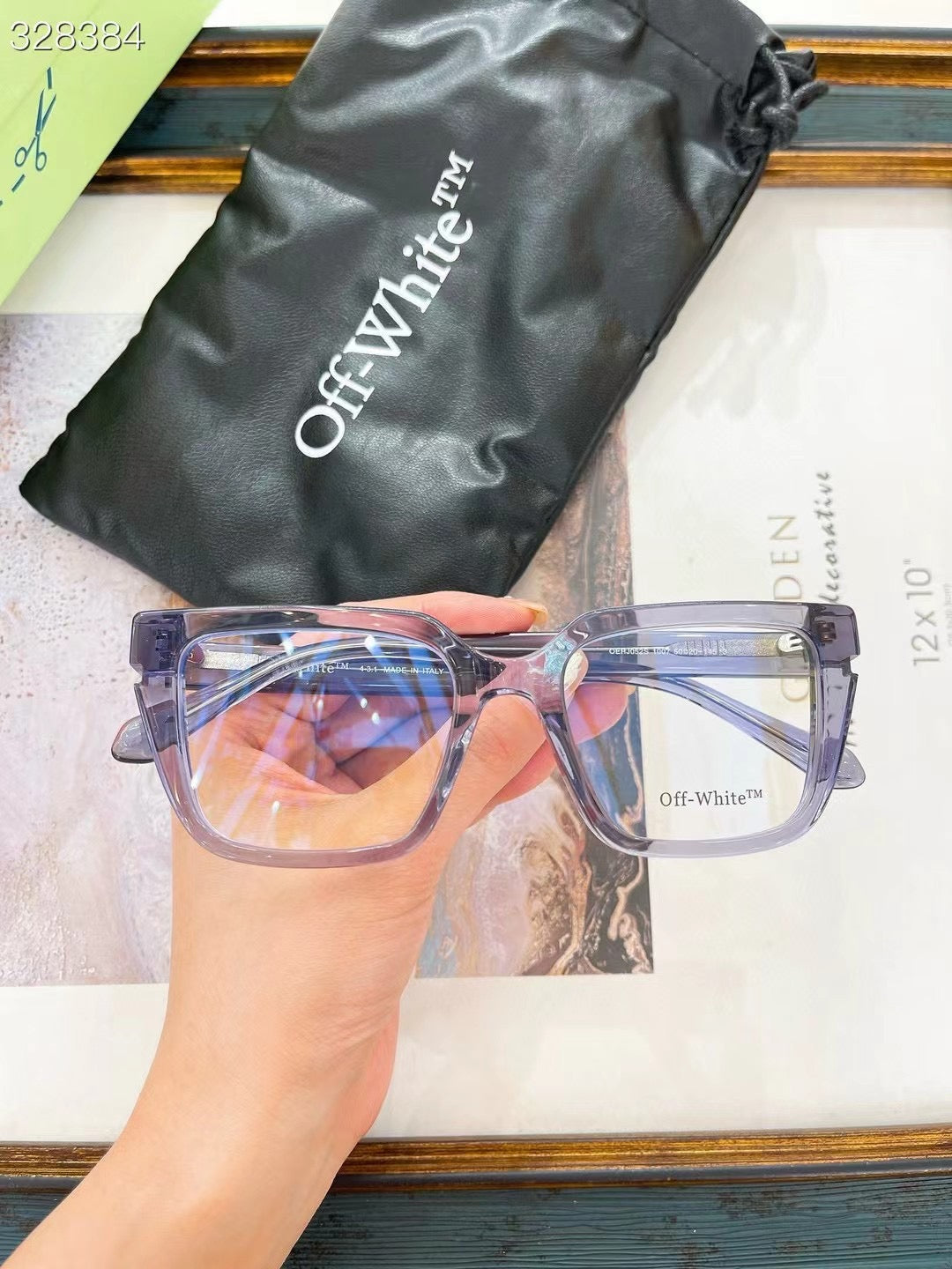 Off-White Style 52 Glasses Transparent Violet