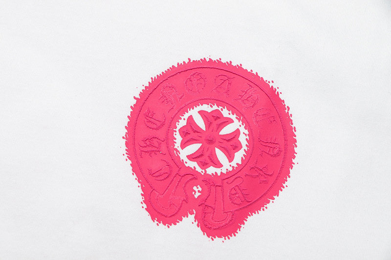 Chrome Hearts - Pink Horseshoe T-shirt White