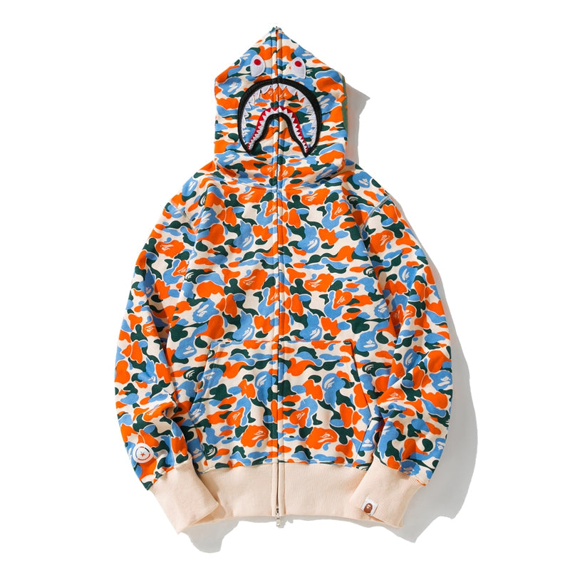 BAPE X MASTER & DYNAMIC FRIENDS & FAMILY CAMO SHARK HOODIE