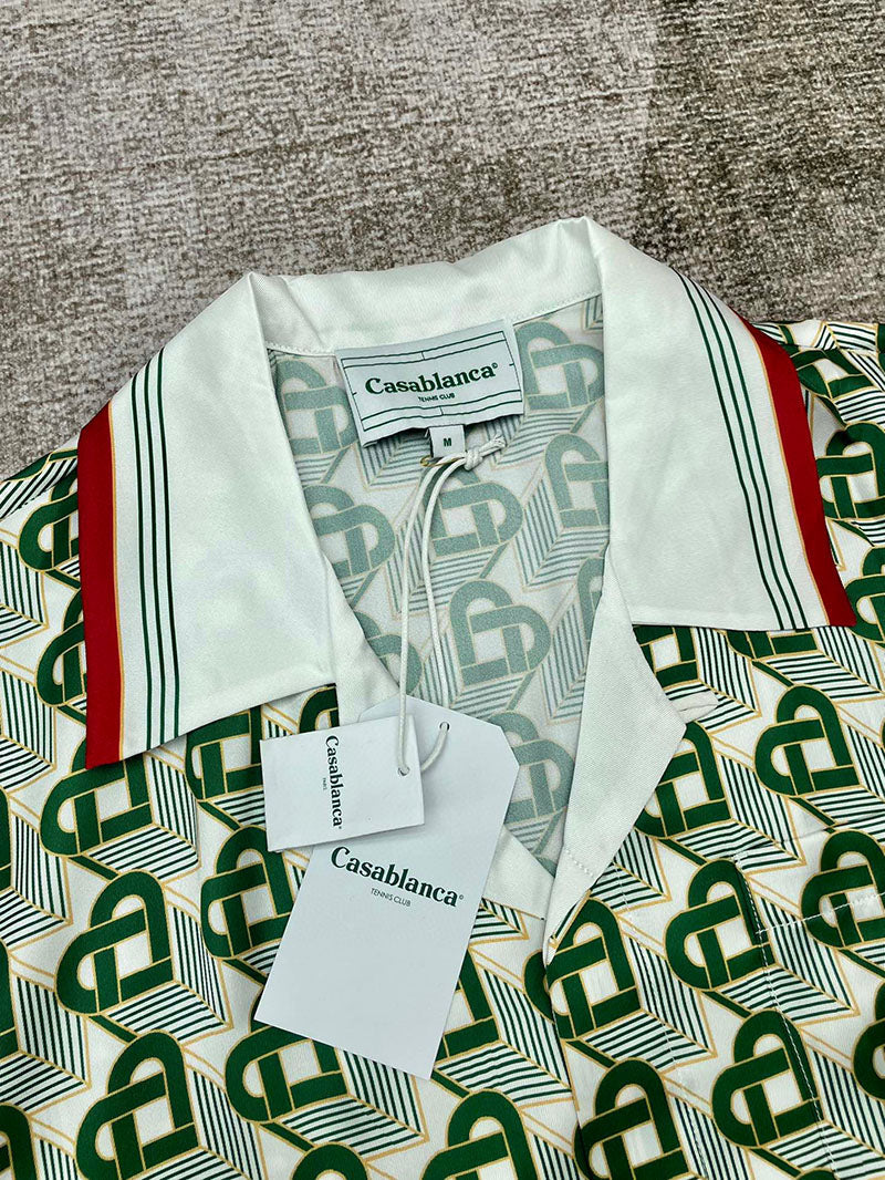 CASABLANCA Heart Monogram Silk Shirt