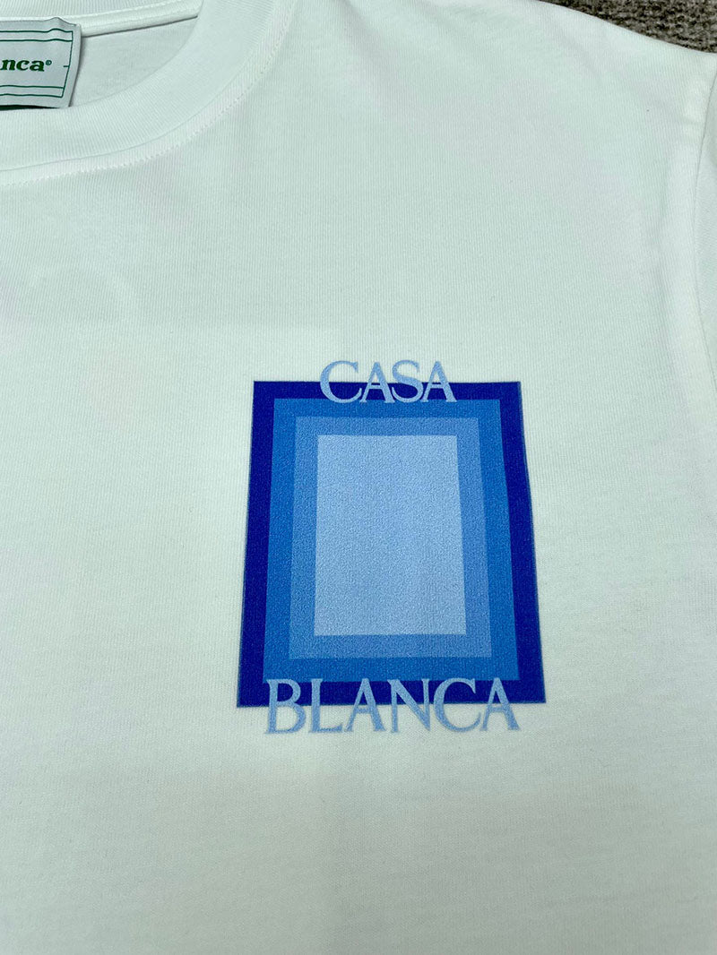 CASABLANCA Gradient Stacked Logo T-Shirt White