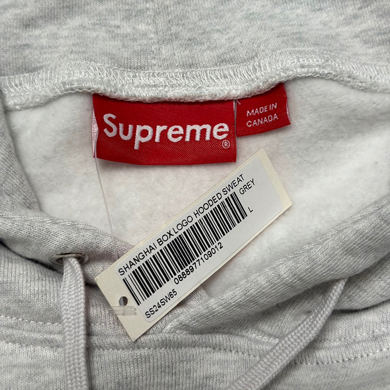 Supreme Shanghai Box Logo Hoodie Heather Grey – Theory