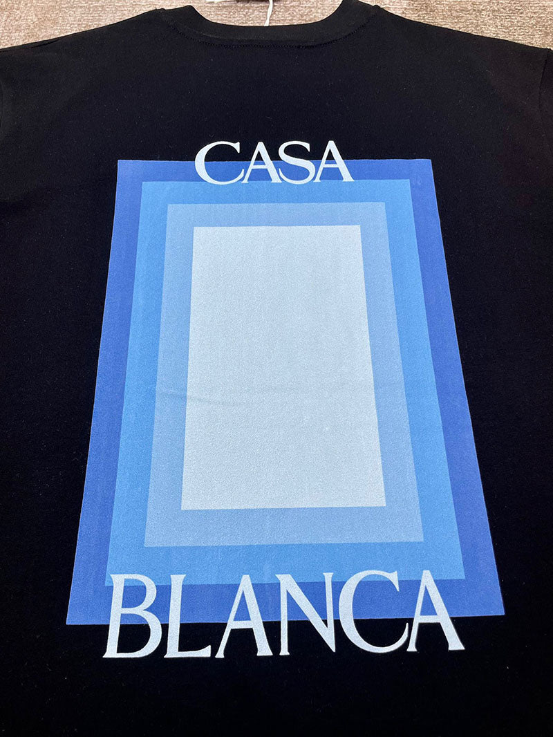 CASABLANCA Gradient Stacked Logo T-Shirt Black