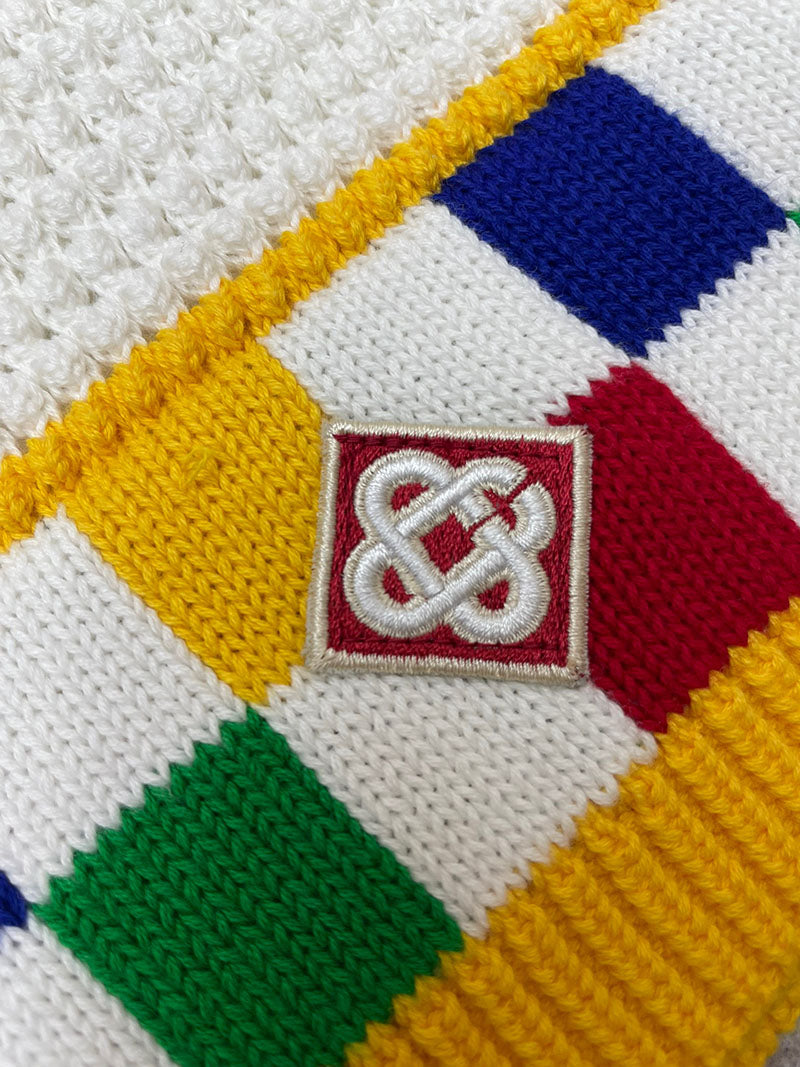 CASABLANCA Faux Crochet Short White/Yellow