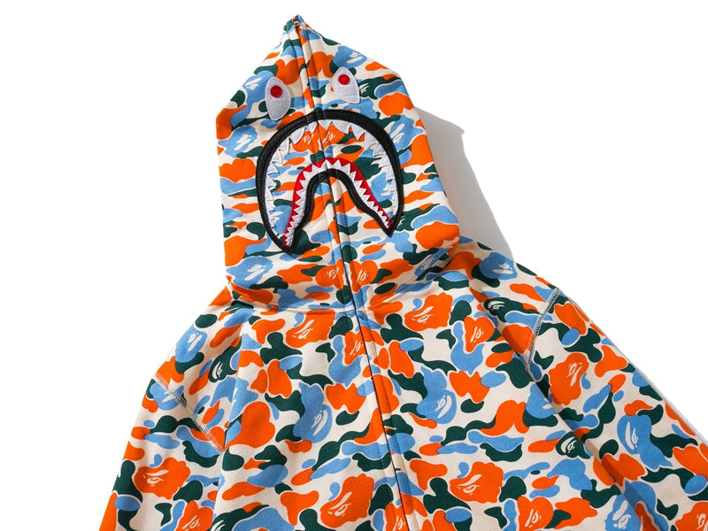BAPE X MASTER & DYNAMIC FRIENDS & FAMILY CAMO SHARK HOODIE