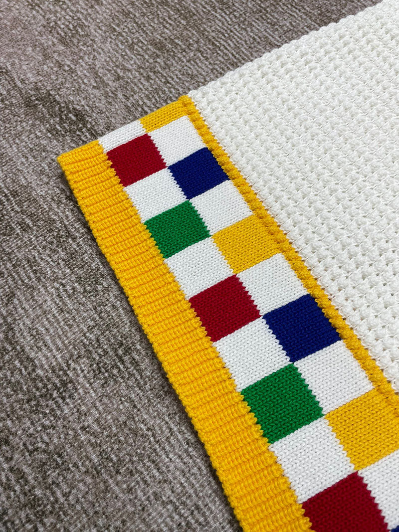 CASABLANCA Faux Crochet Short White/Yellow