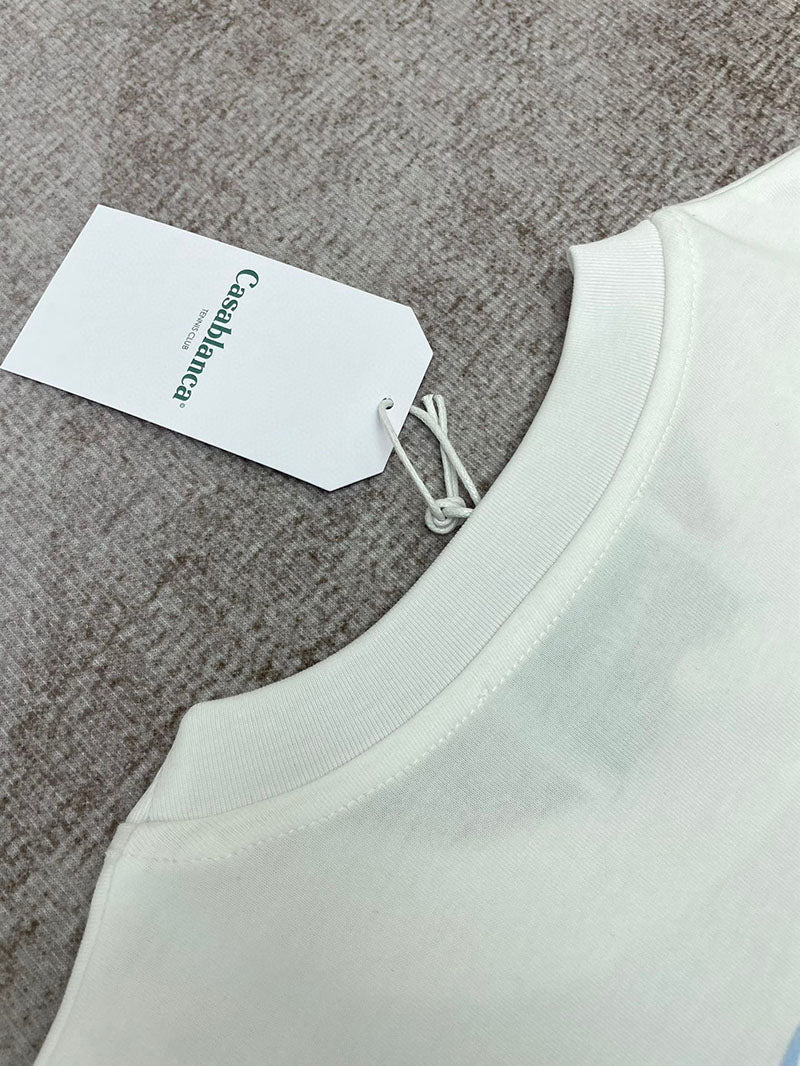 CASABLANCA Gradient Stacked Logo T-Shirt White