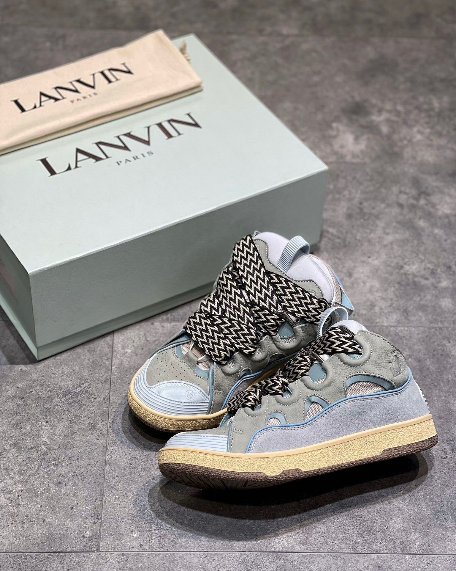 Lanvin Leather Curb LIGHT BLUE