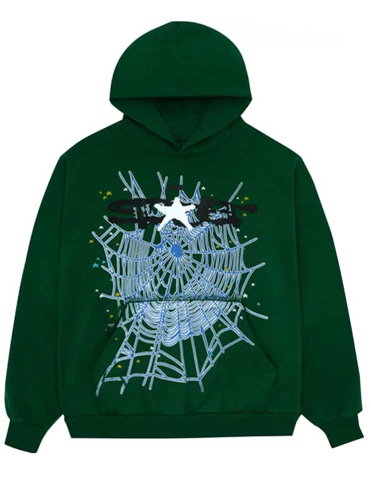 SP5DER HUNTER GREEN HOODIE - GREEN