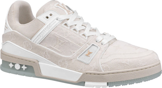 Louis Vuitton Trainer Beige Monogram Denim White