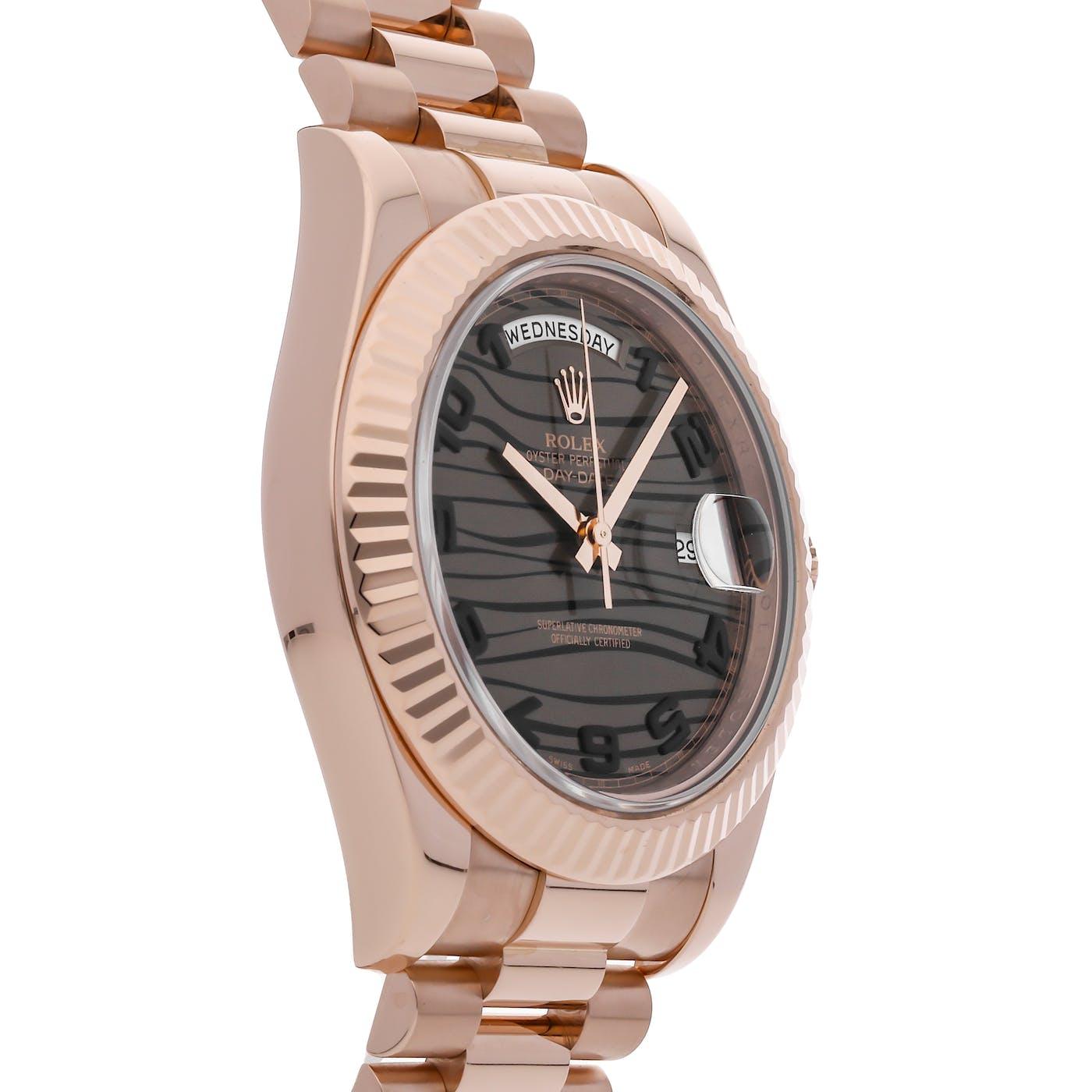 Rolex Day Date 2 41mm Rose Gold "Chocolate Wave" 218235