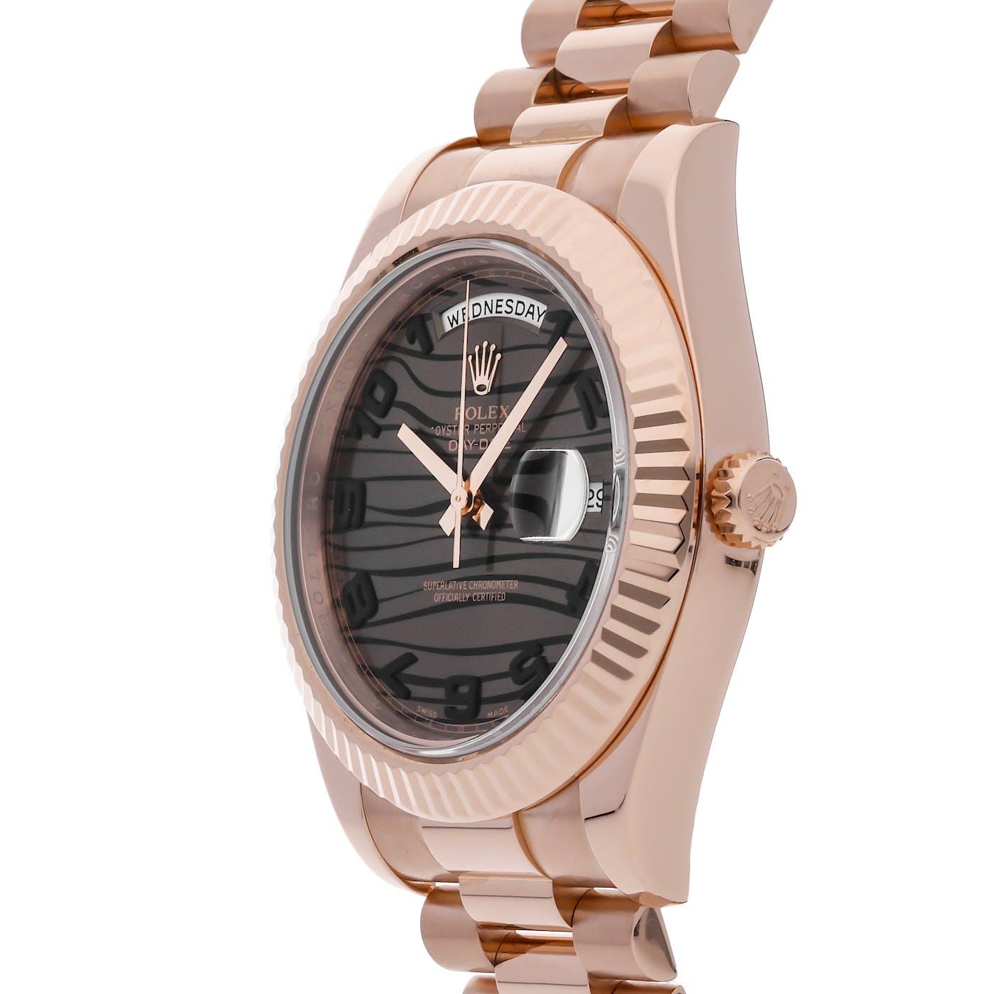 Rolex Day Date 2 41mm Rose Gold "Chocolate Wave" 218235