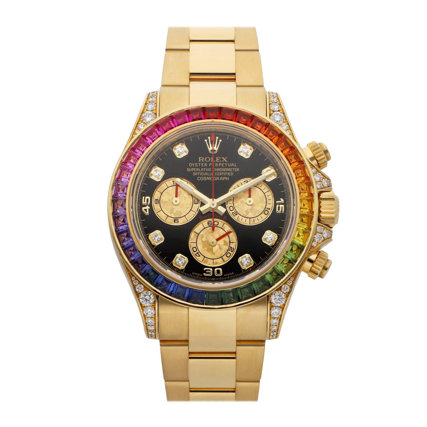 Rolex Daytona Yellow Gold Rainbow Factory Set 116598RBOW