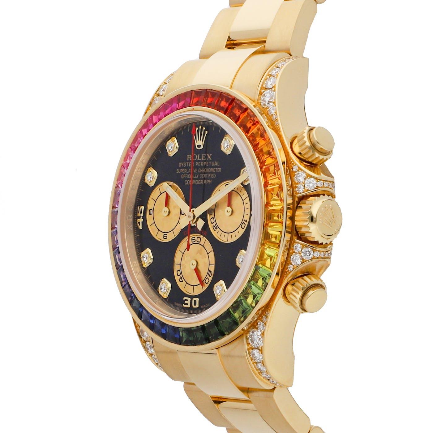 Rolex Daytona Yellow Gold Rainbow Factory Set 116598RBOW