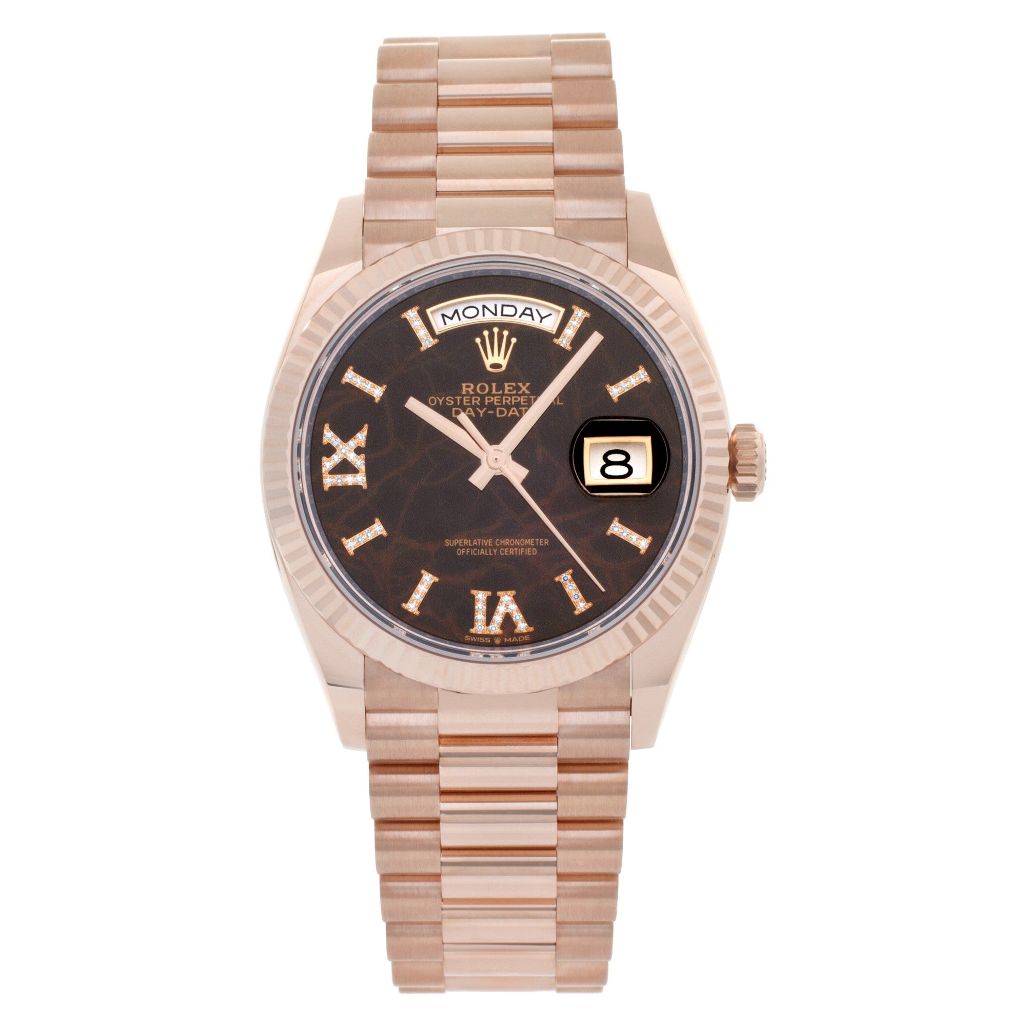 Rolex Day Date 36 Rose Gold Eisenkiesel 128235