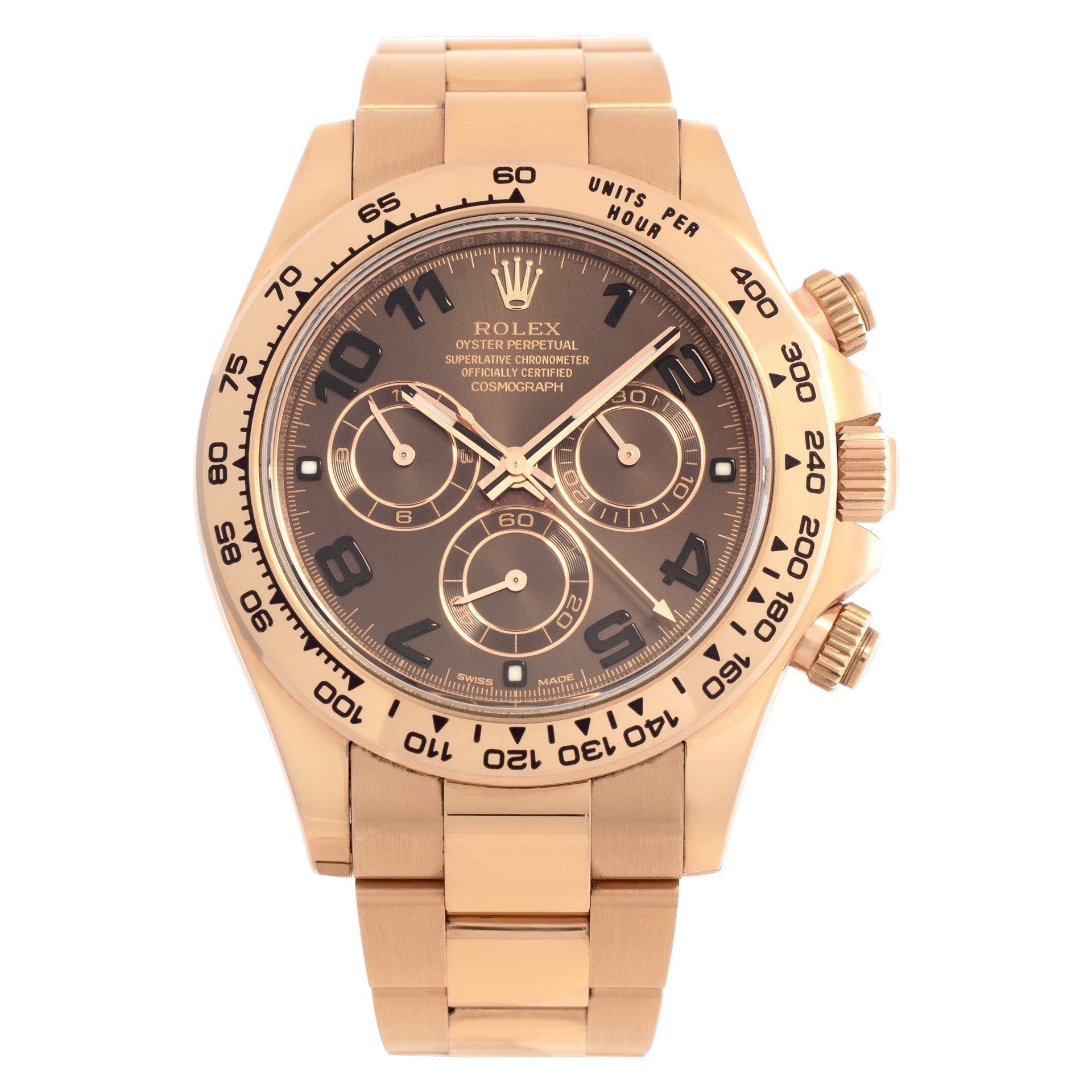 Rolex Daytona Rose Gold Chocolate Arabic Dial 116505