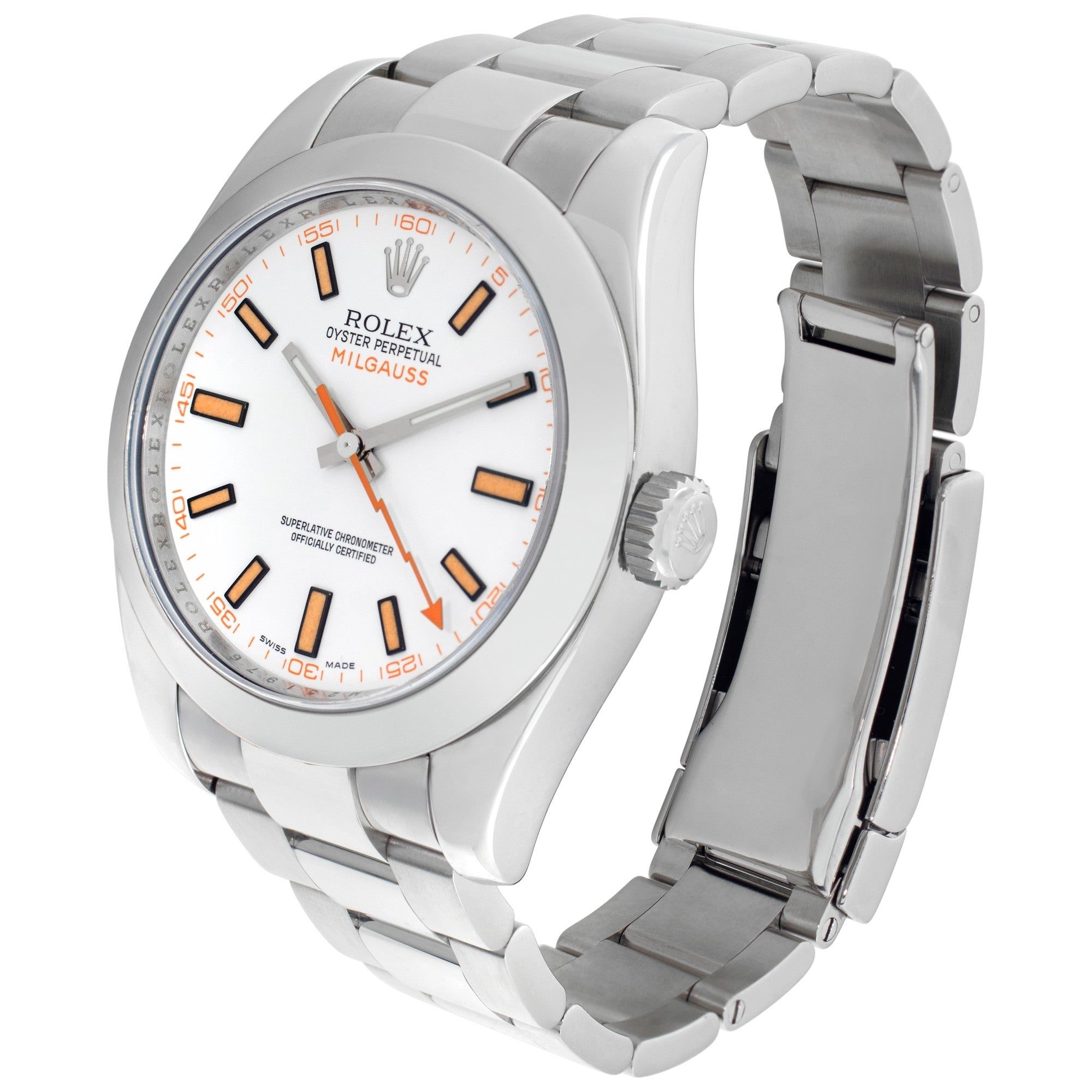 Rolex Milgauss Stainless Steel White Dial 116400