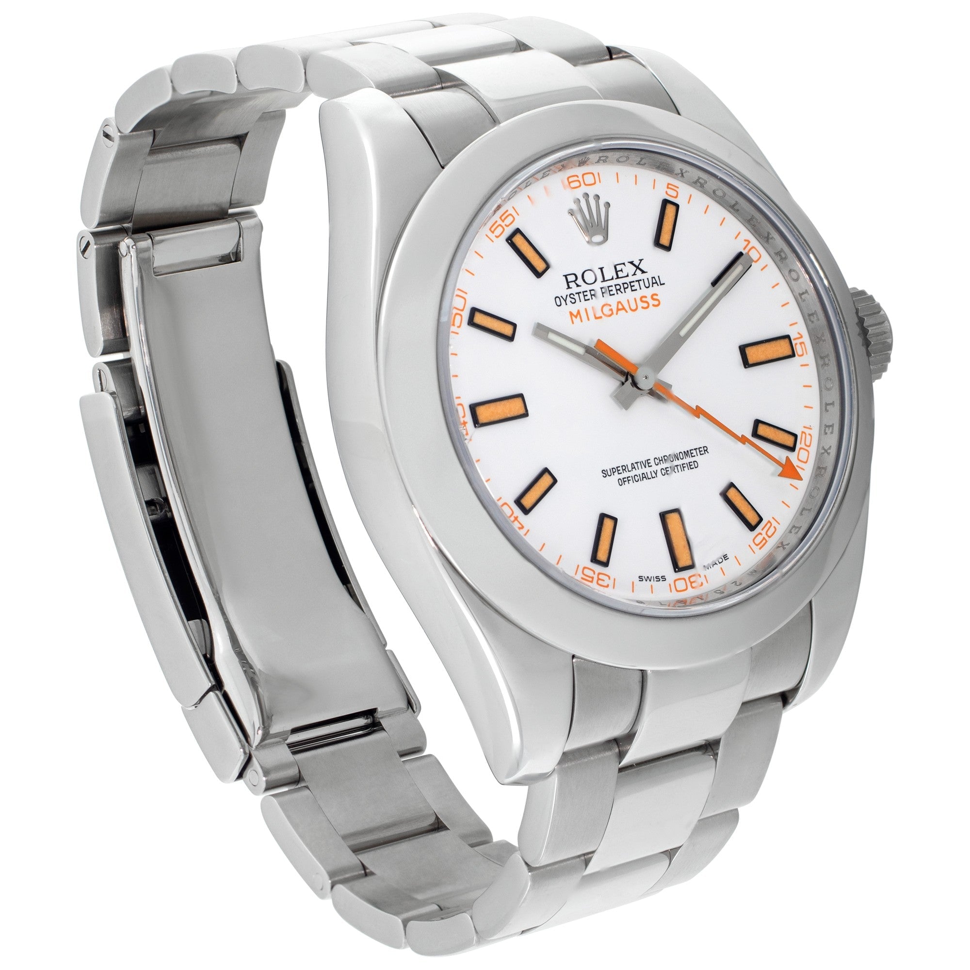 Rolex Milgauss Stainless Steel White Dial 116400