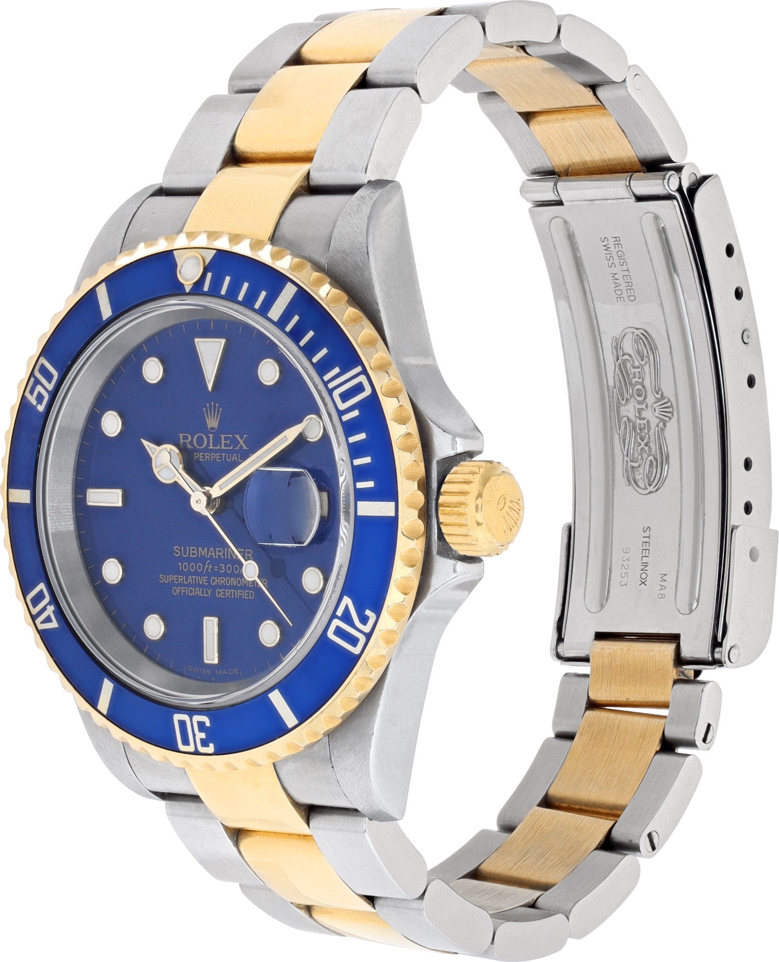 Rolex Submariner Steel and Yellow Gold Blue 16613LB